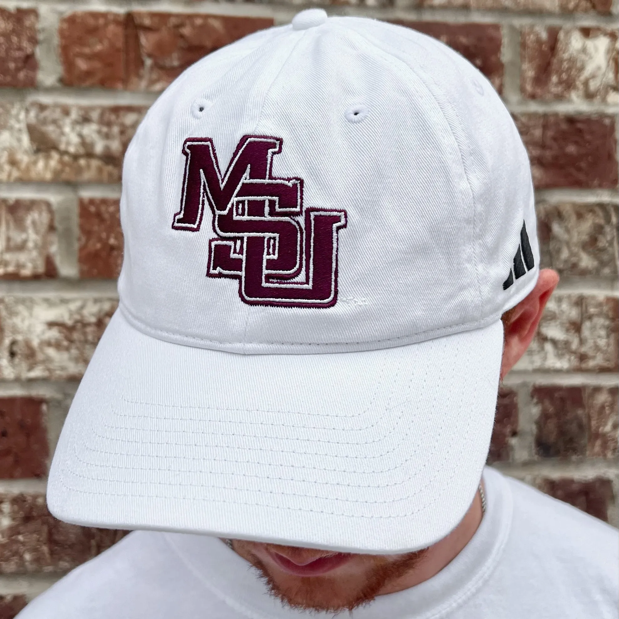 90's MSU Adjustable Slouch Cap – White